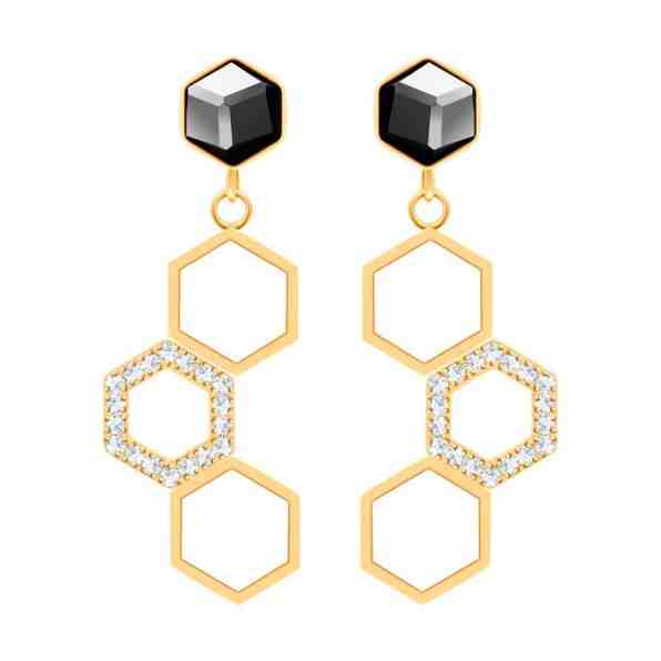 Preciosa Pozlacené ocelové náušnice s křišťálem Honeygon 7381Y48 + 2 měsíce na vrácení zboží