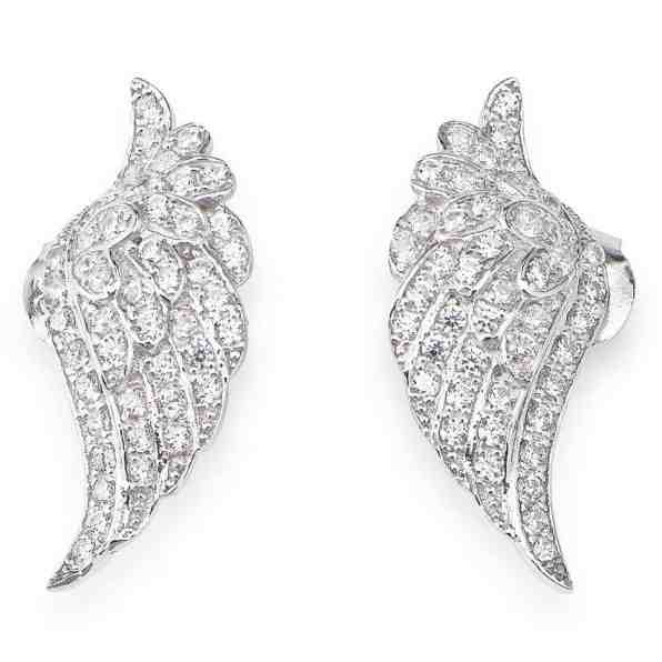 Amen Originální stříbrné náušnice se zirkony Angels EWH2 + 2 měsíce na vrácení zboží