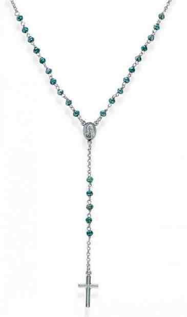 Amen Originální stříbrný náhrdelník Blue Crystals CROBP4 + 2 měsíce na vrácení zboží