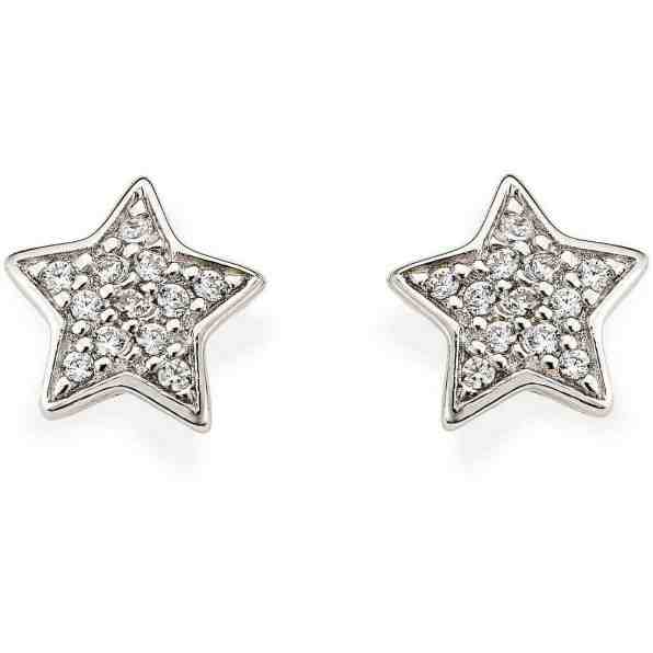 Amen Originální stříbrné náušnice se zirkony Star ES1 + 2 měsíce na vrácení zboží