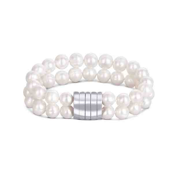 JwL Luxury Pearls Dvojitý náramek z pravých bílých perel JL0598 + 2 měsíce na vrácení zboží