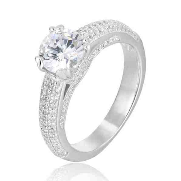 Beneto Stříbrný prsten se zirkony AGG342 58 mm + 2 měsíce na vrácení zboží