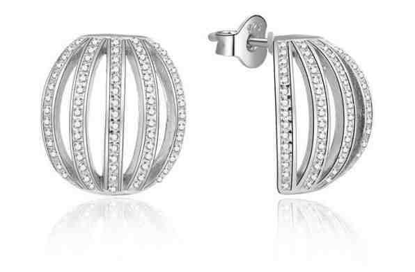 Beneto Stříbrné náušnice se zirkony AGUP1961 + 2 měsíce na vrácení zboží