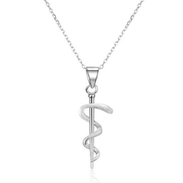 Beneto Stříbrný náhrdelník s přívěskem Aeskulapova hůl AGS1152/47 (řetízek, přívěsek) + 2 měsíce na vrácení zboží