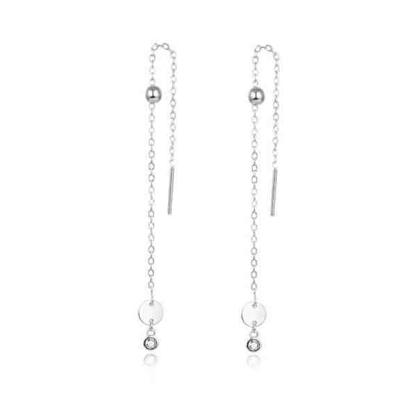 Beneto Dlouhé stříbrné náušnice se zirkony AGUV1986 + 2 měsíce na vrácení zboží