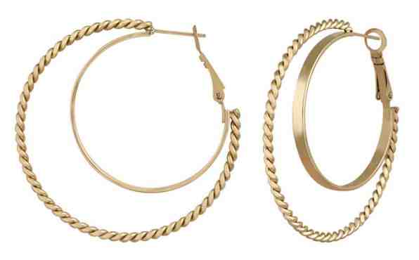 Troli Pozlacené ocelové kruhové náušnice + 2 měsíce na vrácení zboží