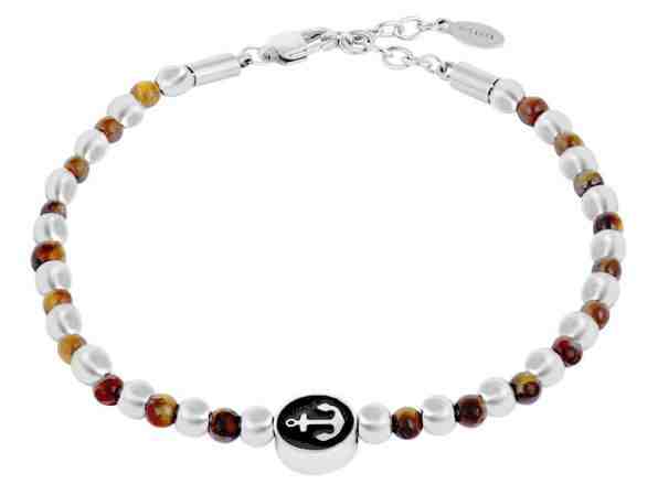 Troli Stylový námořnický náramek z hnědých a ocelových korálků + 2 měsíce na vrácení zboží