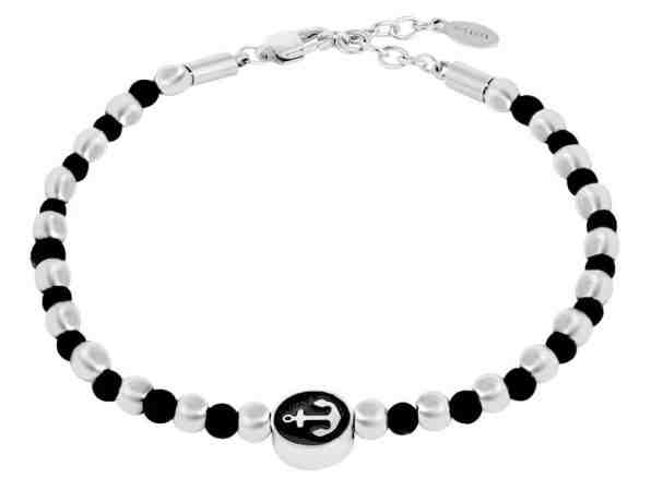 Troli Stylový námořnický náramek z černých a ocelových korálků + 2 měsíce na vrácení zboží
