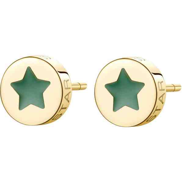 S`Agapõ Krásné pozlacené ocelové náušnice hvězda CLICK SCK58 + 2 měsíce na vrácení zboží