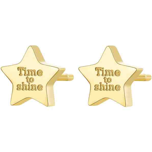 S`Agapõ Pozlacené ocelové náušnice hvězdy CLICK SCK37 + 2 měsíce na vrácení zboží