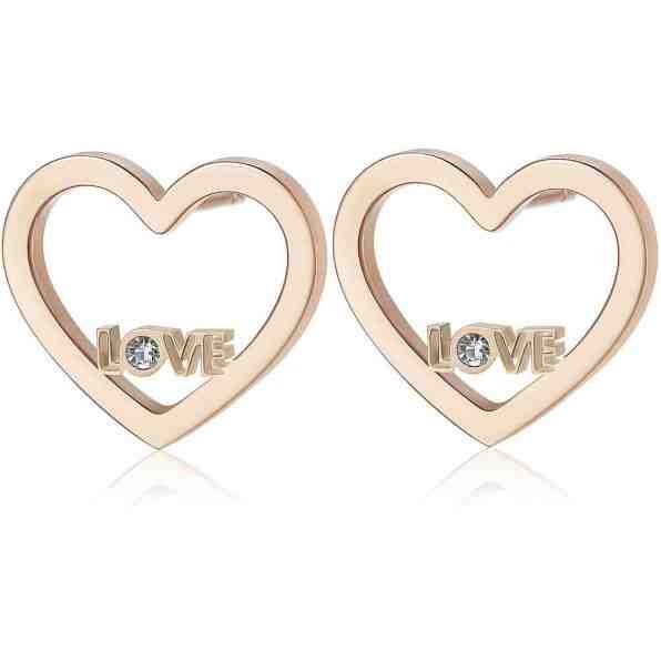 S`Agapõ Srdcové náušnice s nápisem LOVE Pretty SPE24 + 2 měsíce na vrácení zboží