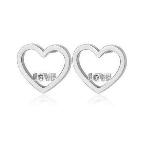 S`Agapõ Srdcové náušnice s nápisem LOVE Pretty SPE22 + 2 měsíce na vrácení zboží
