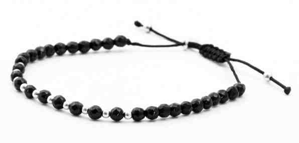 Beneto Šňůrkový náramek s onyxem AGB392 + 2 měsíce na vrácení zboží