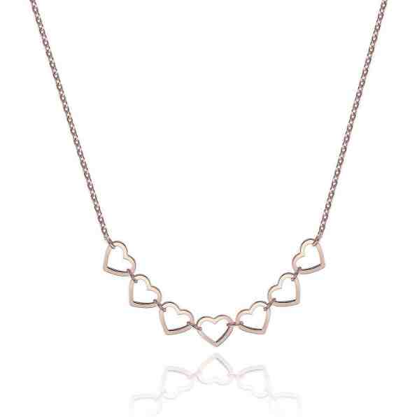 S`Agapõ Ocelový náhrdelník se srdíčky STARLOVE SRL04 + 2 měsíce na vrácení zboží