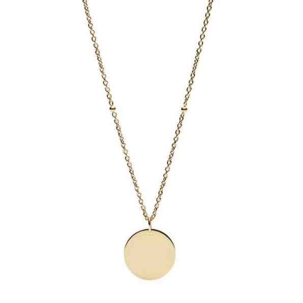 Fossil Pozlacený ocelový náhrdelník s přívěskem JF02968710 + 2 měsíce na vrácení zboží