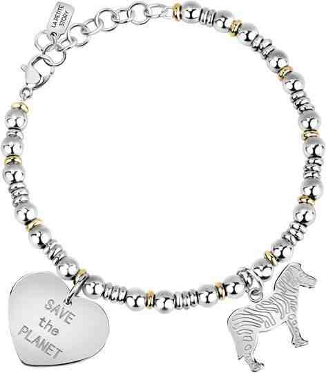 La Petite Story Ocelový náramek s přívěsky Save the Planet LPS05ATA10 + 2 měsíce na vrácení zboží