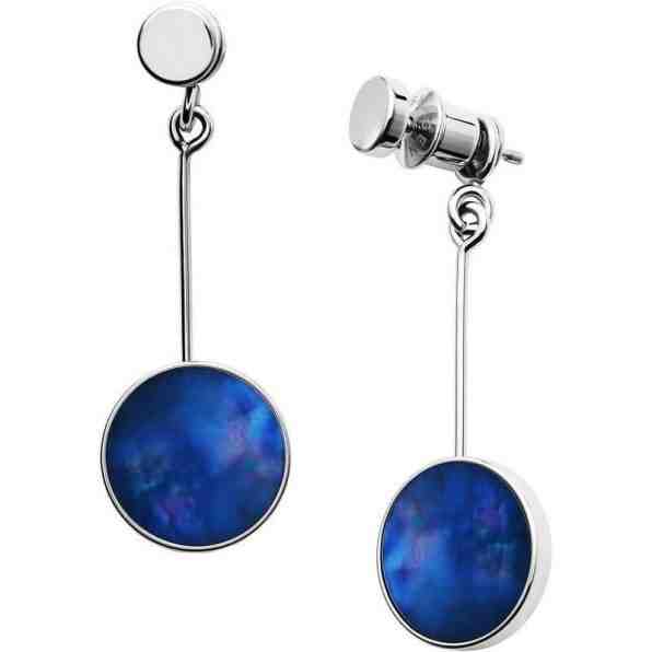 Skagen Ocelové náušnice s modrou perletí 2v1 Agnethe SKJ1263040 + 2 měsíce na vrácení zboží