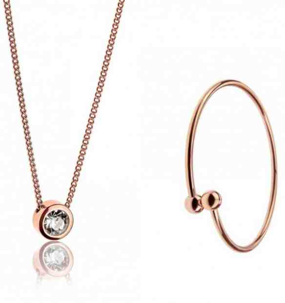 Emily Westwood Bronzová sada náhrdelníku a pevného náramku WS037R + 2 měsíce na vrácení zboží