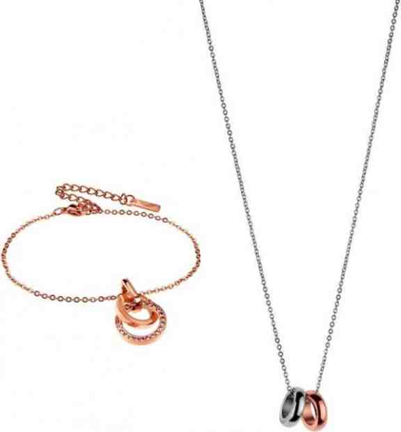 Victoria Walls Luxusní bicolor sada náramku a náhrdelníku VS1070R + 2 měsíce na vrácení zboží