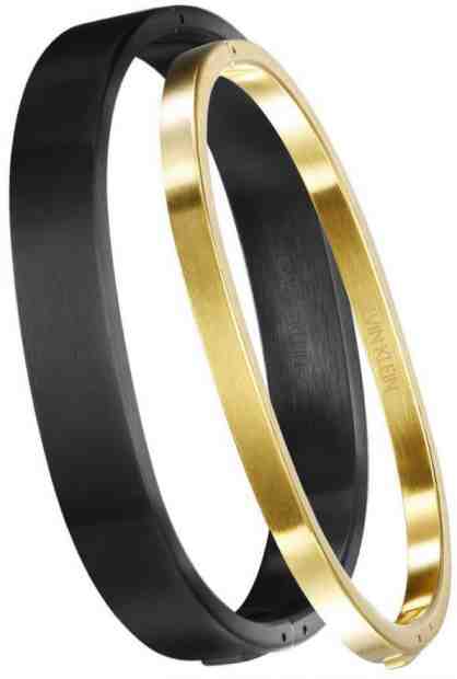 Calvin Klein Luxusní bicolor náramek Hook KJ06JD21010 černý brus 5,4 x 4,3 cm - XS + 2 měsíce na vrácení zboží