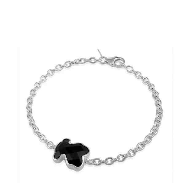 Tous Stříbrný náramek s medvídkem z onyxu Color 215431670 + 2 měsíce na vrácení zboží