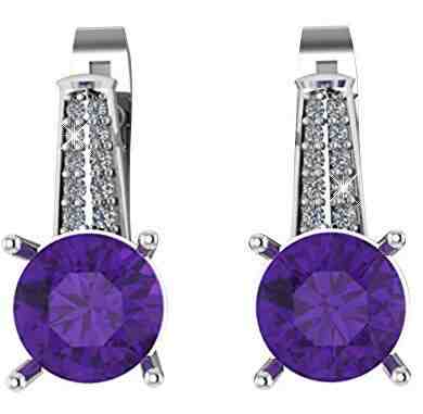 Beneto Exclusive Stříbrné náušnice s ametysty AMEAGUC1927 + 2 měsíce na vrácení zboží
