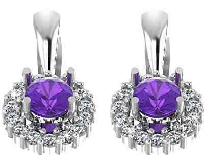 Beneto Exclusive Stříbrné náušnice s ametysty AMEAGUC1943 + 2 měsíce na vrácení zboží