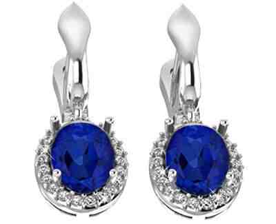 Beneto Exclusive Stříbrné náušnice se safíry SAFAGUC1937 + 2 měsíce na vrácení zboží