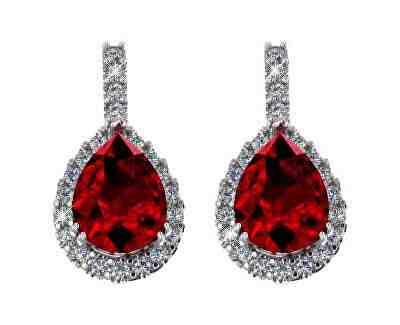 Beneto Exclusive Stříbrné náušnice s granáty GRAAGUP1940 + 2 měsíce na vrácení zboží