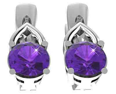 Beneto Exclusive Stříbrné náušnice s ametysty AMEAGUC1951 + 2 měsíce na vrácení zboží