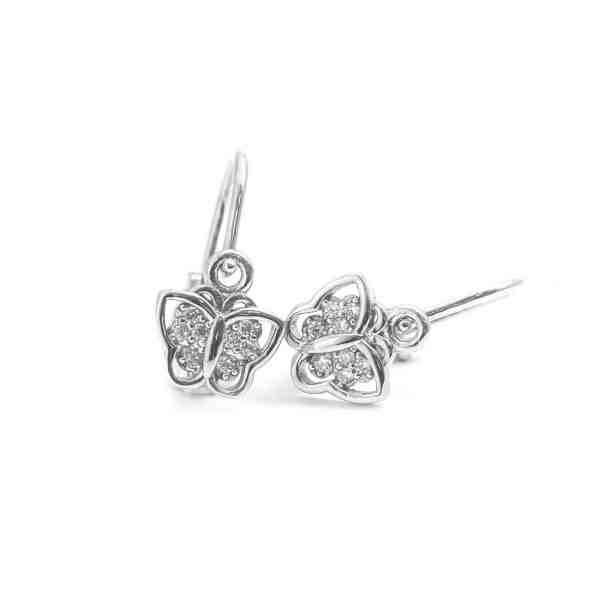 Beneto Dětské stříbrné náušnice s motýlky AGUC1298D + 2 měsíce na vrácení zboží