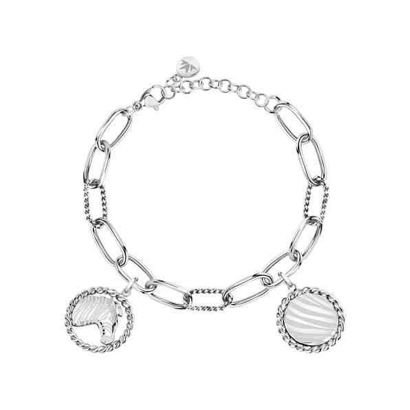 Morellato Ocelový náramek s přívěskem zebra Madagaskar SATF08 + 2 měsíce na vrácení zboží