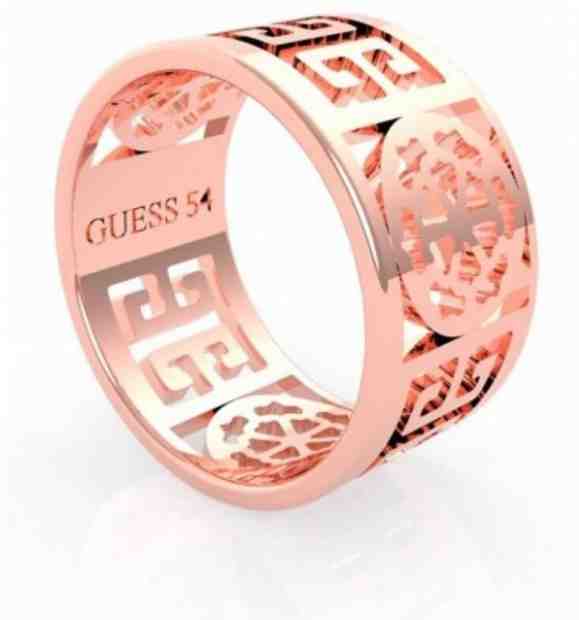 Guess Stylový růžově zlacený prsten Peony Art UBR29034 52 mm + 2 měsíce na vrácení zboží