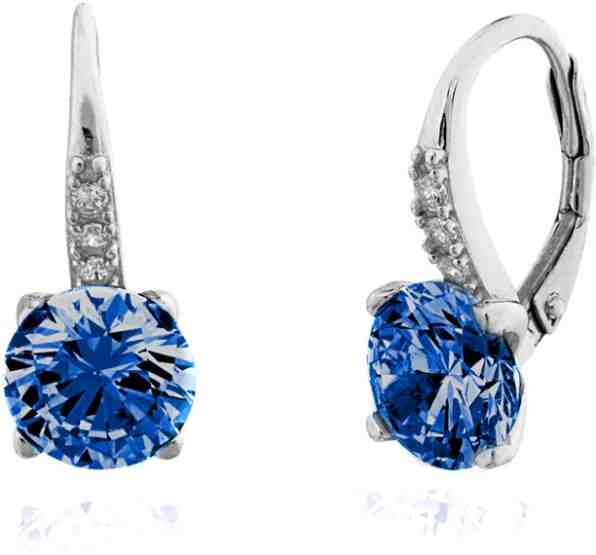 JVD Stříbrné náušnice s modrými zirkony 6 mm SVLE0347XF3M100 + 2 měsíce na vrácení zboží