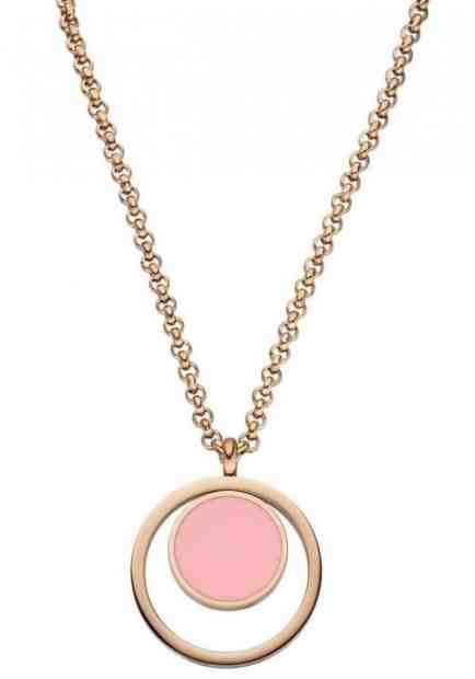Tamaris Růžově zlacený náhrdelník Wendy s růžovým přívěskem TJ104 + 2 měsíce na vrácení zboží