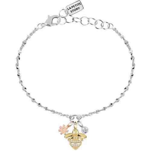 La Petite Story Tricolor ocelový náramek Včelka s květinou LPS05AQA04 + 2 měsíce na vrácení zboží