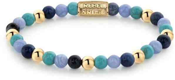 Rebel&Rose Korálkový náramek Winter Blues RR-60043-G 15 cm - XS + 2 měsíce na vrácení zboží