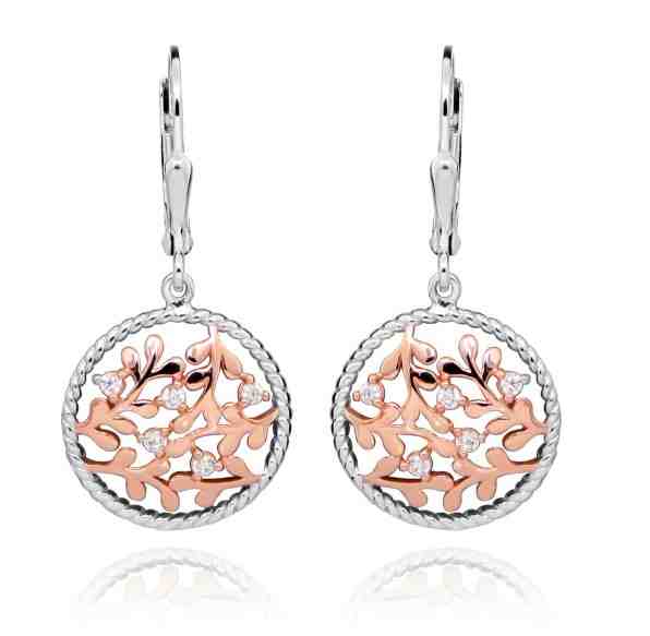 JVD Stříbrné bicolor náušnice SVLE0334SH8BK00 + 2 měsíce na vrácení zboží