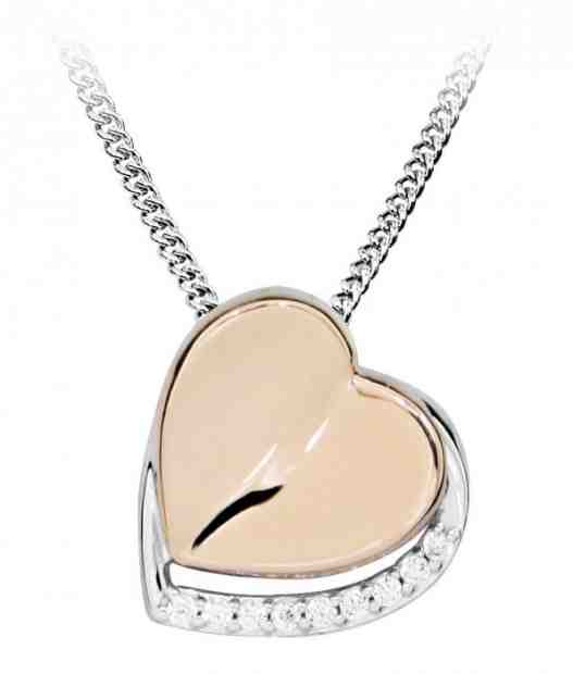 JVD Stříbrný bicolor přívěsek se zirkony SVLP0324SH8BK00 + 2 měsíce na vrácení zboží