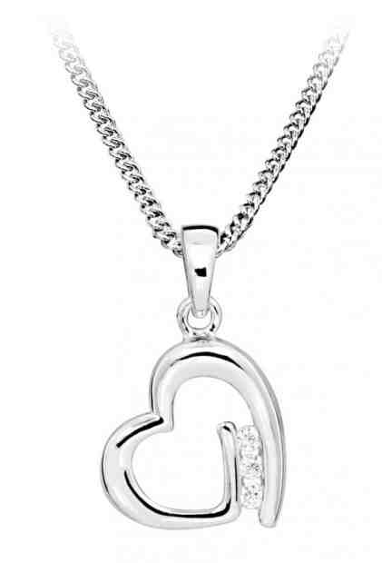 JVD Stříbrný přívěsek srdce se zirkony SVLP0326SH8BI00 + 2 měsíce na vrácení zboží