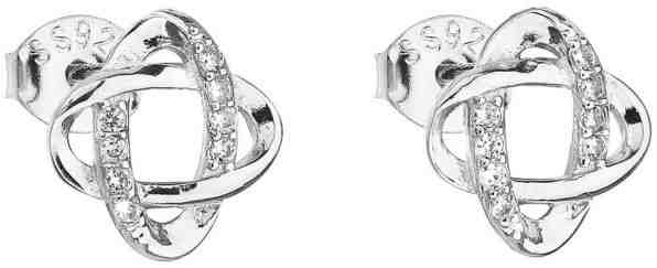 Evolution Group Stříbrné náušnice se zirkony 11070.1 + 2 měsíce na vrácení zboží