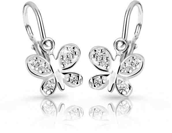 Cutie Jewellery Dětské náušnice z bílého zlata C2748-10-X-2 bílá + 2 měsíce na vrácení zboží