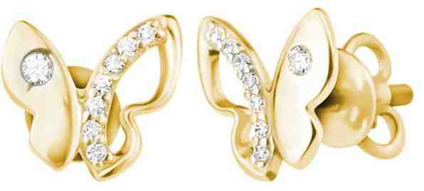 JVD Pozlacené náušnice Motýlci SVLE0632XH2GO00 + 2 měsíce na vrácení zboží