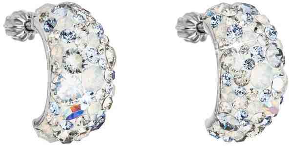 Evolution Group Stříbrné půlkruhové náušnice s krystaly 31164.3 Light Sapphire + 2 měsíce na vrácení zboží