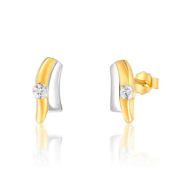 JVD Stylové bicolor náušnice se zirkony SVLE0633XH2BK00 + 2 měsíce na vrácení zboží