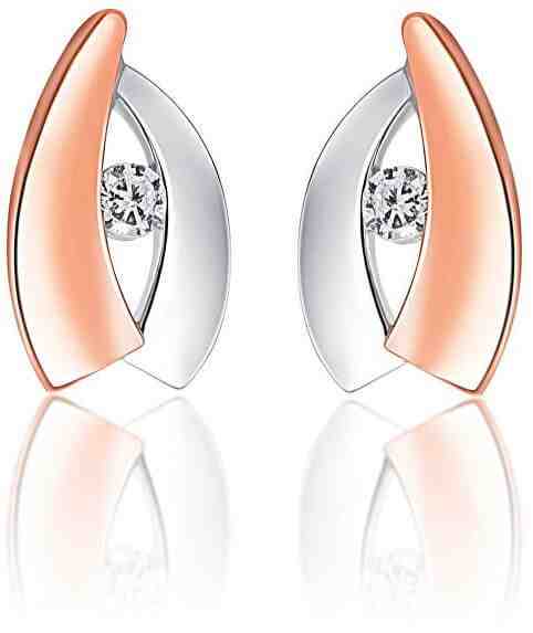 JVD Stylové bicolor náušnice se zirkony SVLE0638XH2BK00 + 2 měsíce na vrácení zboží