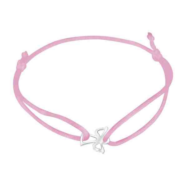 Praqia Šňůrkový růžový kabala náramek Andělíček KA6165 + 2 měsíce na vrácení zboží
