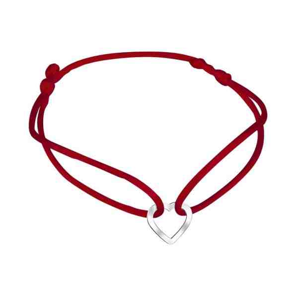 Praqia Šňůrkový červený kabala náramek Srdíčko KA6179 + 2 měsíce na vrácení zboží
