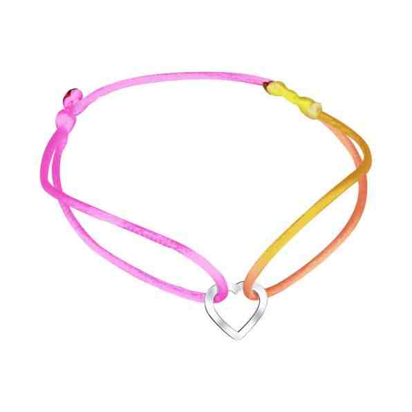 Praqia Šňůrkový duhový kabala náramek Srdíčko KA6181 + 2 měsíce na vrácení zboží