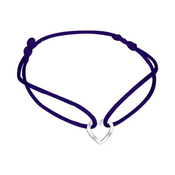 Praqia Šňůrkový modrý kabala náramek Srdíčko KA6183 + 2 měsíce na vrácení zboží